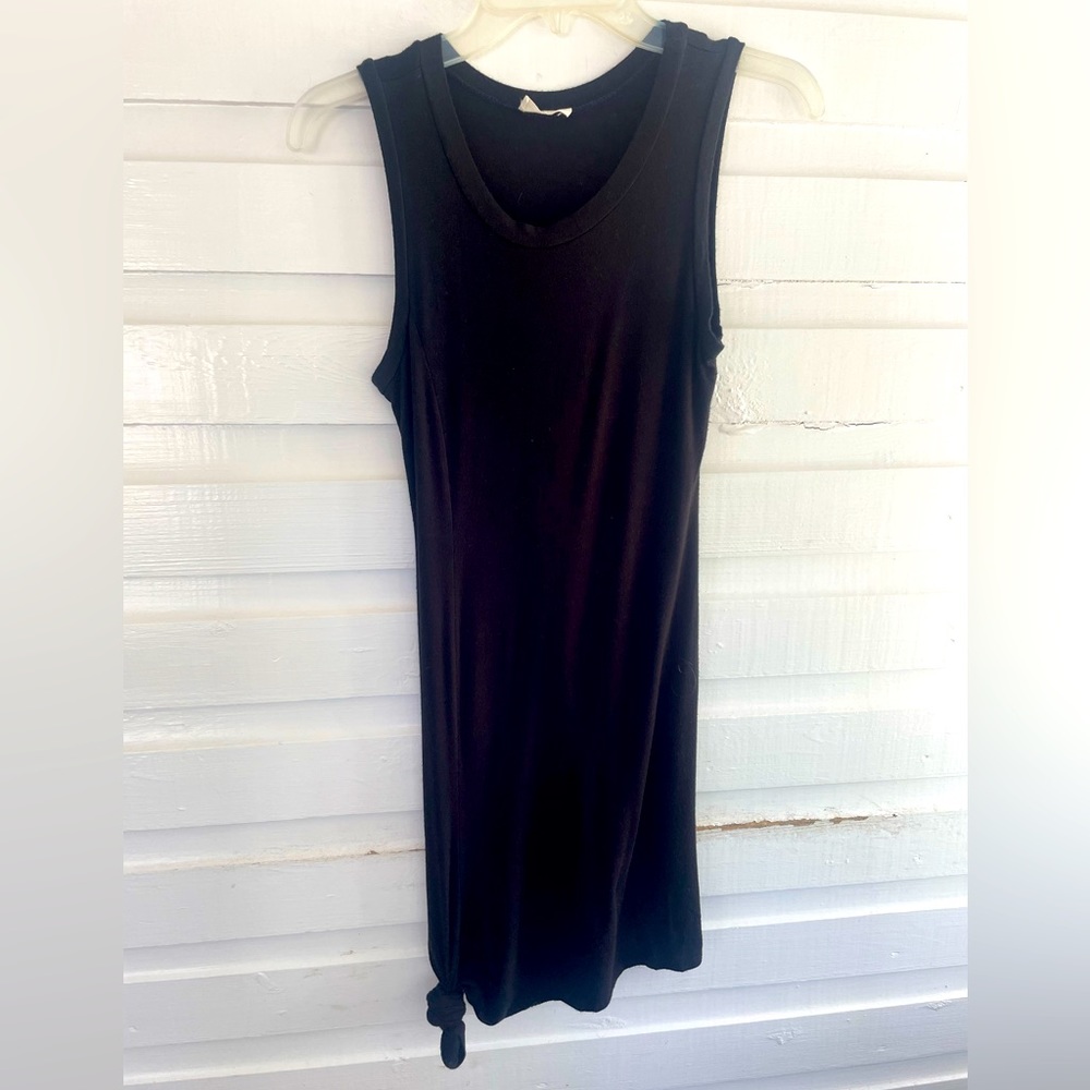 Poetry Black Soft Knit Sleeveless Knotted Dress Size S